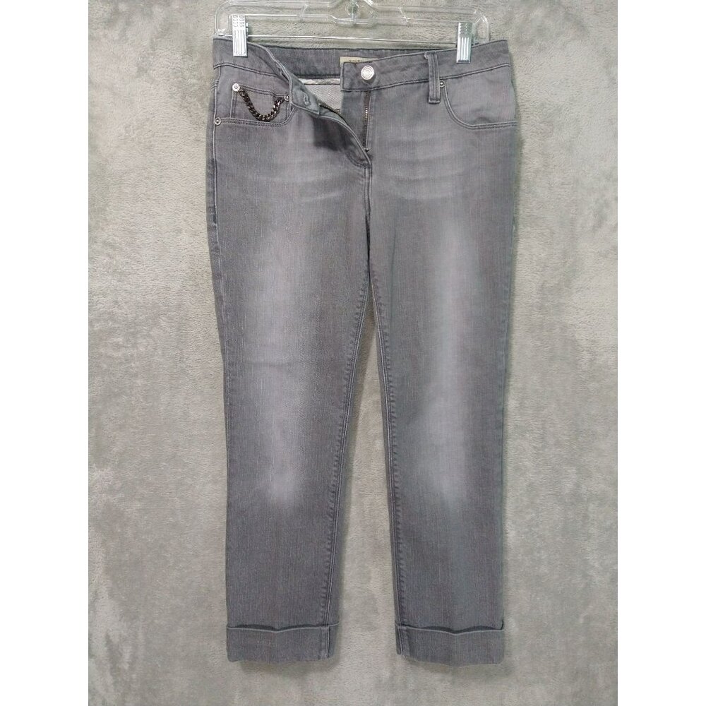 Burberry Jeans Womens 27 Gray Denim Skinny Leg Knights Bridge Crop Cuffed - Picture 1 of 8
